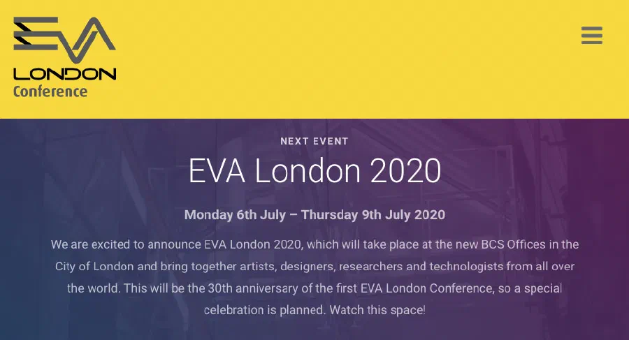 EVA website screenshot