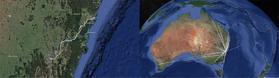 Storyboard - created using Google Earth, Transport for NSW data, and custom Google Map routes
